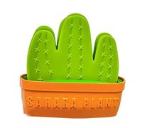 Set Of 6 Coasters Set Cactus Shape Cup Mats Drink Mats PVC Resin Texture Suitable For Various Cups Use Cactus Table Decors