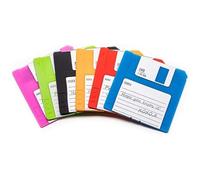 Set of 6 Colorful Floppy Disk Coasters - Perfect For Computer Enthusiasts