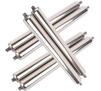 Set of 6 Conveyor Rollers, 60mm Diameter, 5.9-15.7" Lengths, Galvanized Steel Replacement for Industrial Applications & Flow Line Systems
