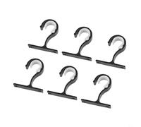 Set of 6 Curtain Rod Brackets Strong Aluminum Alloy Ceiling Hangers with Screws (Black )
