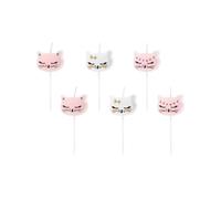 Set of 6 Cute Kitten Shaped Birthday Candles - Cats Collection Birthday Cake Decoration