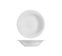 Set Of 6 Deep Plates In White Porcelain, Diameter 23 Cm Charme H&H