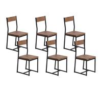 Beliani Set Of 6 Dining Chairs Laredo Brown/ Black