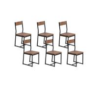 Set of 6 Dining Chairs LAREDO Dark Wood