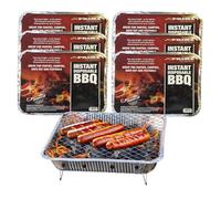 Set Of 6 Disposable Bbq Instant Grill Charcoal - Disposable Outdoor Camping Summer | Ideal for Garden BBQ, Camping, Outdoor Party, Picnics - Quick & Easy To Use