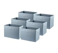 Set of 6 DRONA Light Blue Fabric Storage Boxes, Fits BILLY & BESTA, Rectangular, 25x35x25cm, Foldable