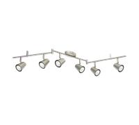URBNLIVING TRAVALE 6 Arm LED Ceiling Light Fixture, Modern Satin Nickel Bar Light with GU10 Bulbs - Contemporary Lighting.