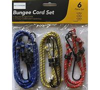 Set of 6 Elastic Bungee Cords Bungee Straps Assorted Lengths Heavy Duty Bungee Ropes for Caravan Camping RVs Trunks Luggage Racks (Includes 2pcs x 60cm, 2pcs x 45cm, 2pcs x 30cm)