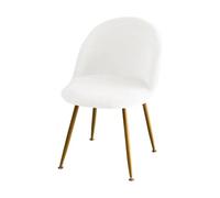Set of 6 Elastic Velvet Dining Chair Covers for Round Back Short Curved No ArmrestProtective Slipcovers for Dining Room Chairs (White)