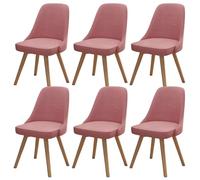 Set of 6 Ergonomic Pink Leather Swivel Dining Chairs - Stylish 360° Rotating Upholstered Seating for Living Room Bedroom or Office Decor