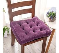 Set of 6 Extra Large Velvet Dining Chair Cushions 45x45 cm Washable Natural Fiber Seat Pads for Indoor/Outdoor Use Stylish Purple Chair Pads for Comfort and Style