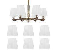 Set of 6 Fabric Lampshades, 5.5 Inch E14 White Tapered Light Shade Bedroom Pleat Pendant Lampshade Clip Lamp Shades Wall Lamp Shade Candle Chandelier Lampshades