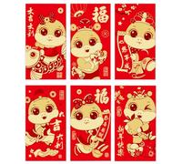 Set of 6 Festival 2025 Snake Packet Packet Set for 2025 Year of The Snake Asian New Year's Decorative Envelopes Luck Money Pocket