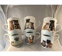 Set of 6 FINE Bone China Puppies and Kittens 10OZ Mugs Free UK DELIVERY