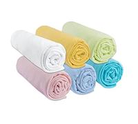 Set of 6 Fitted Sheets 50 x 100 cm Crib Bed | 100% Jersey Cotton | Multi-Coloured | Stretchy & Breathable | Healthy Sleep | Easy Sleep Brand | Oeko-Tex | Made in Europe (50 x 100 cm)