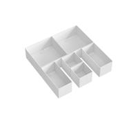 SONGMICS Drawer Organisers, Dresser Dividers, Set of 6, Foldable Fabric Storage Boxes for Socks, Underwear, Bras, Ties, Scarves, Cloud White RDZ006W01