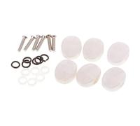 Set of 6 Folk Acoustic Guitar Tuning Peg Buttons, White Pearl Concave Style