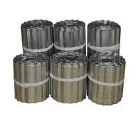 Set of 6 Galvanised Steel Lawn Edging Rolls (16.5cm x 5m)