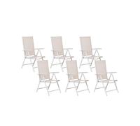 Set of 6 Garden Chairs CATANIA Metal Beige