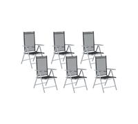 Set of 6 Garden Chairs CATANIA Metal Black