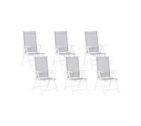 Set of 6 Garden Chairs CATANIA Metal Grey