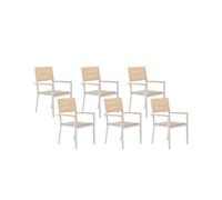 Set of 6 Garden Chairs COMO Beige