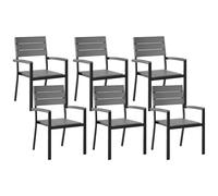 Beliani Set of 6 Garden Chairs COMO Grey, Grey