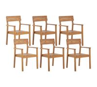 Beliani Set of 6 Garden Chairs FORNELLI Acacia Wood Brown