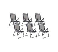 Beliani Set Of 6 Garden Chairs Livo Metal Black