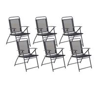 Set of 6 Garden Chairs LIVO Metal Black