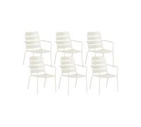 Set of 6 Garden Chairs TERENZO Metal Light Beige
