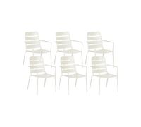 Set of 6 Garden Chairs TERENZO Metal Light Beige