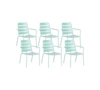 Beliani Set Of 6 Garden Chairs Terenzo Metal Mint Green
