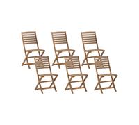 Beliani Set of 6 Garden Chairs TOLVE Acacia Wood Brown