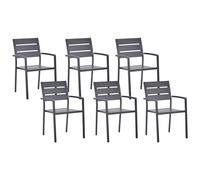 Beliani Set of 6 Garden Chairs VERNIO Black, Black