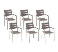 Beliani Set of 6 Garden Chairs VERNIO Grey, Grey