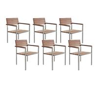 Set of 6 Garden Chairs VIAREGGIO Wood Light Wood