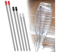 Set of 6 Glass Holder for Dishwasher Stainless Steel Dishwasher Insert Universal Scratch Free Bottle Rack Glass Bottle Holder Bottle Stand for Dishwasher, Cutlery Rack, Glass, Beer Mug, Wine Glass