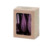 Set of 6 Glossy Purple Plum Baubles - Christmas Tree Ornaments - 11cm/110mm