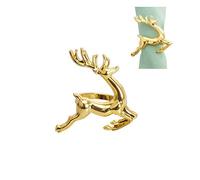 (Set of 6) Gold Reindeer Dinner Napkin Rings for Christmas Lunch Dinner Party Tableware Napkin Set Christmas Decorations Napkin Holder