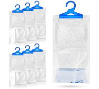 Set of 6 Hanging Wardrobe Dehumidifier Bags - 250g Each - Stop Damp, Mould Mildew & Condensation. For Use In Wardrobe, Home, Kitchen, Garage, Bedroom, Caravan, Office