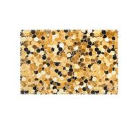 Set of 6 Heat-Resistant Washable Placemats 12x18in WHJDPP Gold Sequin Sparkle Prints for Home, Hotel & Banquet Dining Table Decoration