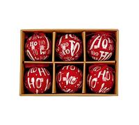 Set of 6 Ho Ho Ho Bauble Christmas Tree Decorations
