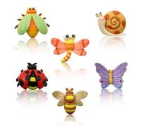 Set of 6 Insect Themed Brooch Pins Bee Butterfly Dragonfly Ladybug Cicada Snail Brooch Pin Resin Backpack Pins Cute Cartoon Animal Badges for Kids Boys Girls T-Shirt Bags Clothing Accessories