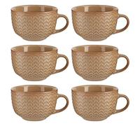 Set of 6 Large Orange Mugs 400ml Distressed Tea/Coffee/Hot Chocolate Stoneware Coffee Cups Summer Wedding Anniversary Housewarming Kitchen Gift