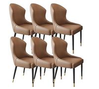 Set of 6 Leather Dining Chairs - Wear-Resistant Kitchen & Bedroom Furniture, Stylish Makeup & Dressing Table Chairs, Ideal for Living Room & Balcony