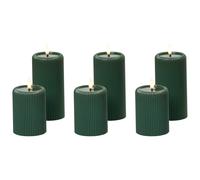 Set of 6 LED Candles NOISETTE 10/16 cm Green