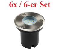 Set Of 6 LED Ground level spotlight GORDO 1W SMD Recessed floor ligths round