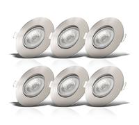 Set of 6 LED Recessed Spotlights LED Downlight Ceiling Lights Lamps 68mm Tilt