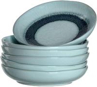 Set of 6 Leonardo Matera Stoneware Soup Bowls Plates Blue 20.7cm